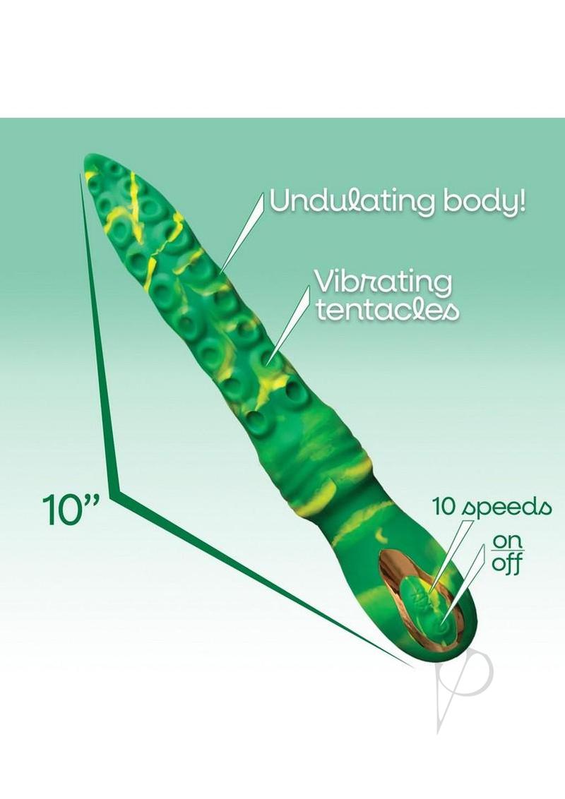 Alien Nation Nessie Rechargeable Silicone Vibrator - Green/Yellow product image 2