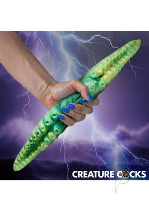 Creature Cocks Dual Kraken Silicone Double Dildo - Green/Yellow product image 4
