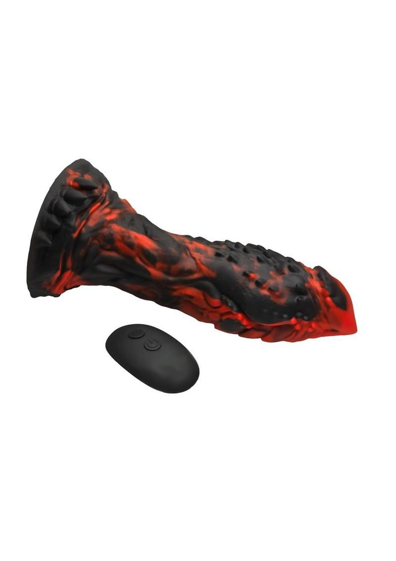 Lava Monster Vibrating Dildo  Fiery Textured Fantasy Roleplay Toy  Alien  Dildo
