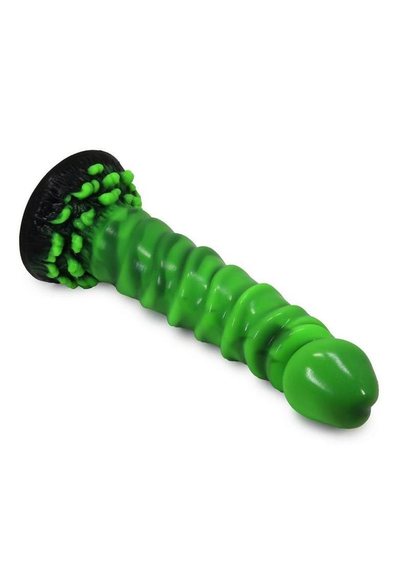 grüner dildo Kaufen Crystal Pleasures Zweifarbig Gebogener Grüner Dildo 18 cm - Dildo  mit Saugnapf main image 1