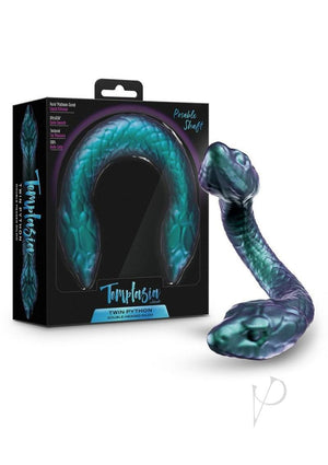 Temptasia Twin Python Silicone Double-Ended Dildo - Green/Blue product image 1