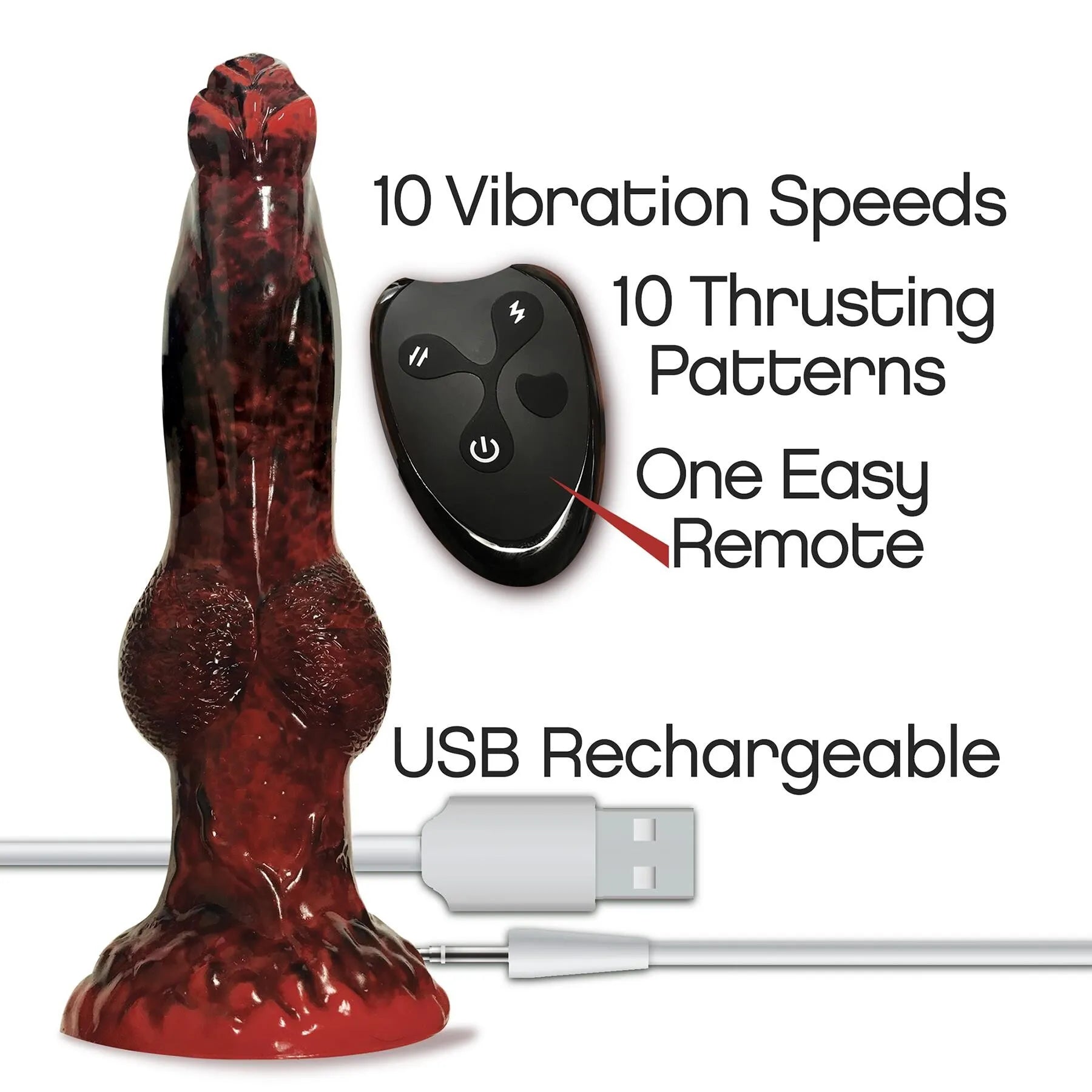 Brimstone Thrusting and Vibrating Dildo
