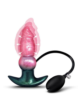 Creature Cocks Girthy Likan Inflatable Silicone Anal Plug - Multicolor