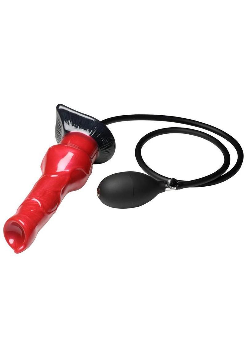 Creature Cocks Hell Hound Inflatable Silicone Dildo - Black/Red