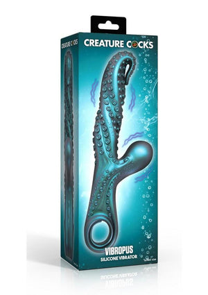 Creature Cocks Vibropus Rechargeable Silicone Rabbit Vibrator - Emerald