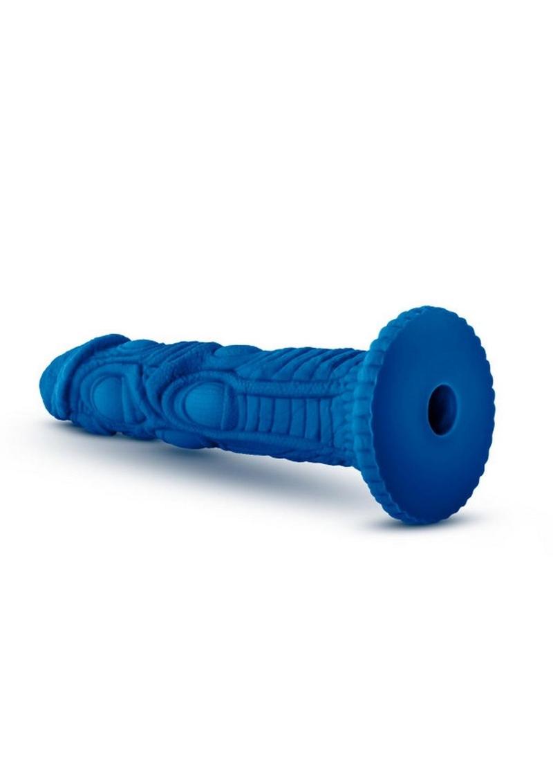 The Realm Draken Lock On Silicone Dildo - Blue - 7.75in